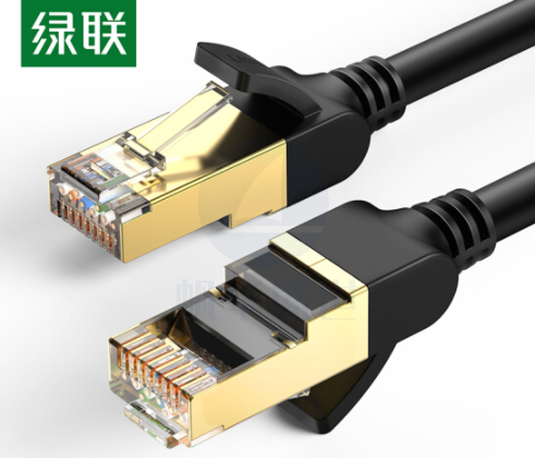 绿联（UGREEN）7类纯铜网线 Cat7七类屏蔽8芯双绞线 工程级万兆网络连接线 电脑宽带家用成品跳线1米
