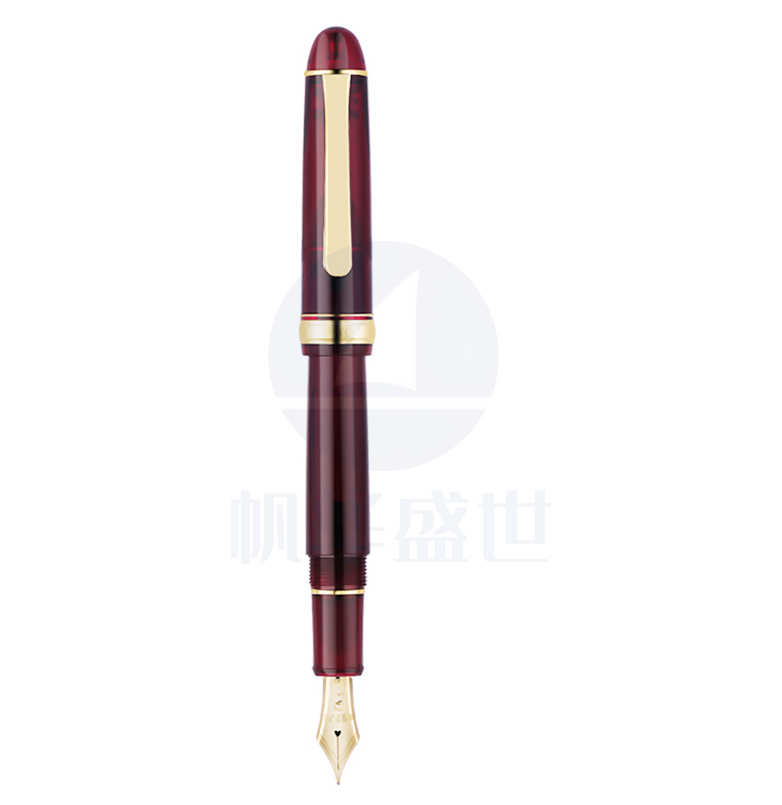 白金（PLATINUM）3776世纪金笔PNB-13000钢笔14K金尖送礼练字商务办公笔 酒红色F尖