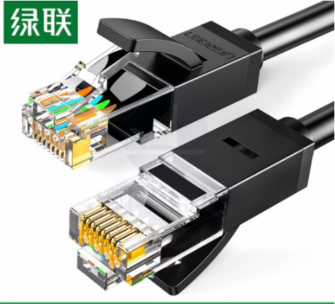 绿联 六类网线 CAT6类千兆八芯双绞非屏蔽跳线8芯 电脑宽带家用工程装修成品监控网络连接线 黑色5米