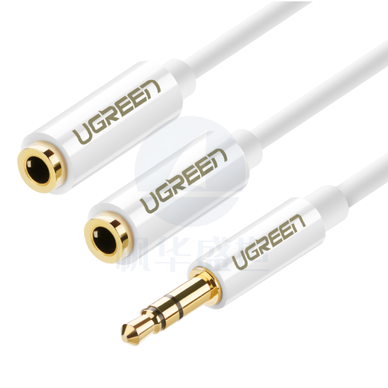 绿联 3.5mm音频线一分二母 1分2情侣耳机分线器 3.5音响延长立体声转接线手机平板笔记本转换头   20816