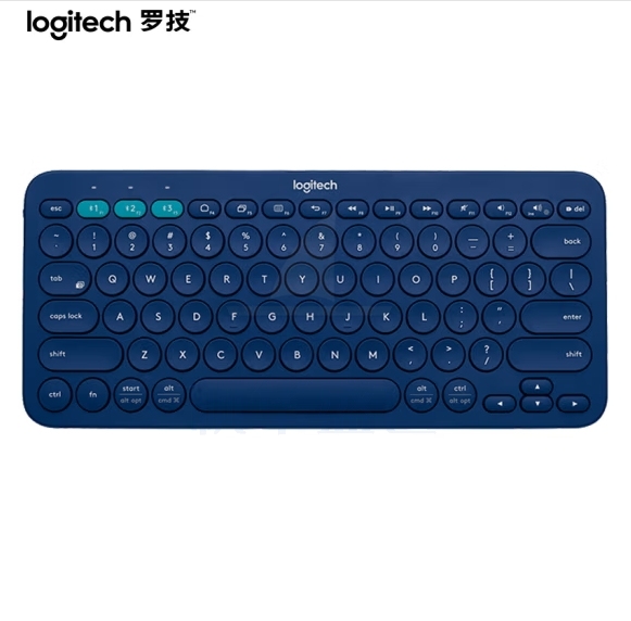  罗技（Logitech）K380 键盘 无线蓝牙键盘 办公键盘 女性 便携 超薄键盘 笔记本键盘  蓝色