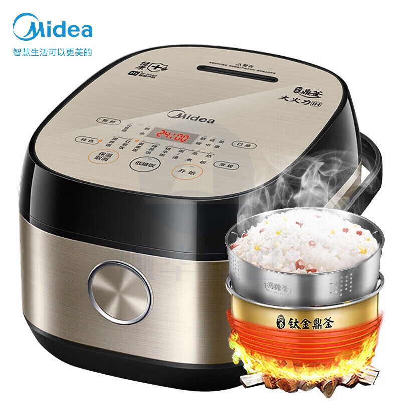 美的(Midea)低糖电饭煲 4L容量 钛金鼎釜内胆 企业业务 智能24H预约IH电磁加热降还原糖电饭煲 MB-40LH5