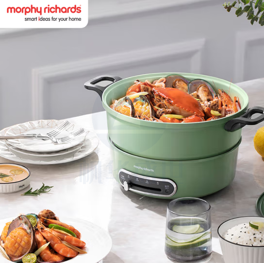 摩飞电器(Morphyrichards)多功能锅 家用多用途锅 电火锅料理锅鸳鸯锅电热锅电煮锅 3升 火锅锅 MR9087 薄荷绿