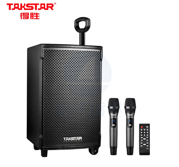 得胜(TAKSTAR)WDA-1200 无线蓝牙拉杆音箱 户外广场舞音响 大功率带无线UHF麦克风扩音器 黑色