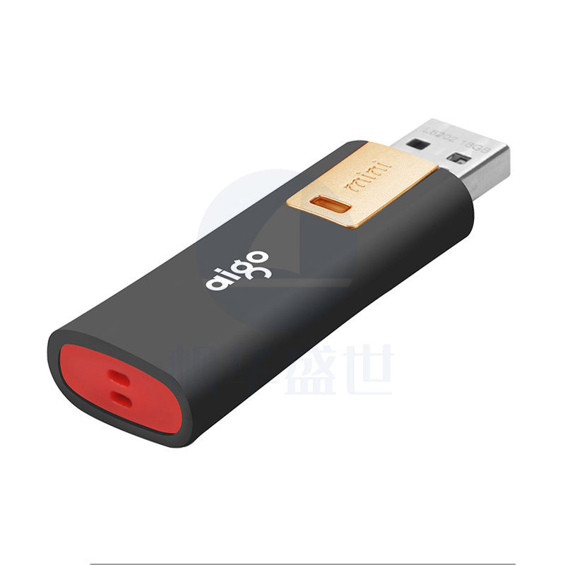 爱国者(aigo)32GB USB3.0 U盘 L8302写保护 黑色 防病毒入侵 防误删 高速读写U盘