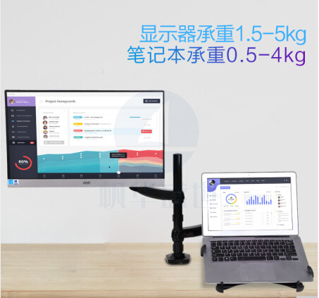 乐歌 液晶电脑显示器支架 显示器支架臂双屏笔记本支架桌面旋转显示屏支架 D5F2