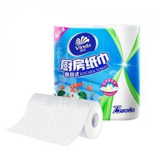 维达 Vinda V4020-2 卷筒式卷纸75节*2卷 水滴花纹 厨房卷纸 20包/箱