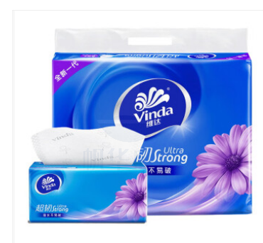 维达(Vinda)维达超韧抽纸 130抽3层/包 133mm*195mm 6包/提 2提(一箱4提)