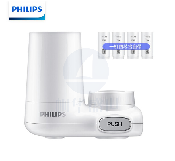 飞利浦(PHILIPS)AWP3600 水龙头净水器家用水龙头过滤器 厨房自来水过滤器净水机 一机四芯套装(含附件)