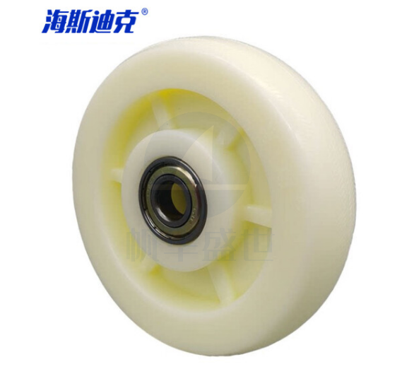 海斯迪克 HKZ-22 白色加厚尼龙轮 工业脚轮 推车轮子定向万向轮 5寸重型 单轮