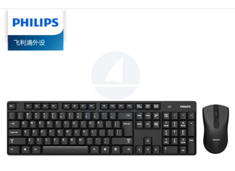 飞利浦(PHILIPS) SPT6501B 键鼠套装 无线键鼠套装 办公键鼠套装 防溅洒 10米传输 黑色