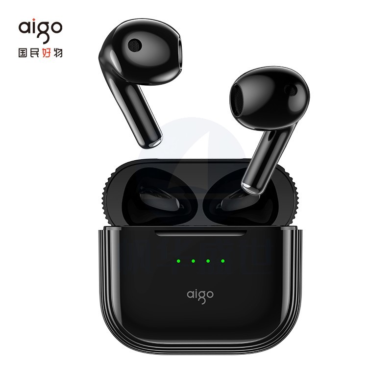 aigo爱国者 T30真无线蓝牙耳机高清通话 蓝牙5.1 半入耳通用 黑色